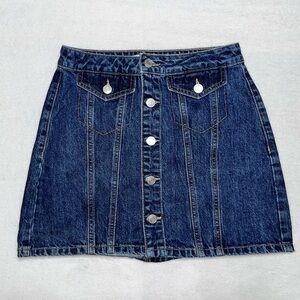 Garage High Waisted Denim Skirt